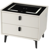 White Chest of Drawer Modern Bedroom Furniture Bedside Table W/ Wireless Kdaxlti
