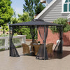 3m Hardtop Gazebo Party BBQ Marquee with Polycarbonate Roof Netting and Curtains