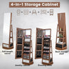 360° Swivel Jewelry Cabinet Floor Standing Lockable Full-Length Jewelry Armoire