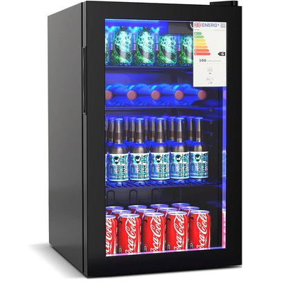 46/90 L Drinks Cooler Fridge Glass Door Under Counter Beer Wine Display Chiller