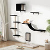Wall Mounted Cat Tree Cat Shelf Set, Cat Wall Furniture with Cat Hammocks Indoor