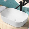 Modern Bathroom Wash Sink Basin Rectangular Curved Cloakroom Counter Top Ceramic