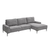 Polyester L Shaped Corner Sofa 3 Seater Right Hand Facing w/Cushions Metal Leg