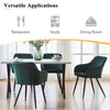 2pcs Dining Chairs Armchairs Velvet Upholstered Soft Padded Seat Back Metal Legs