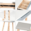 Modern LED Lighted Dressing Table Set 3 Mode Mirror Makeup Table with Stool Grey