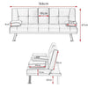 Fabric Modern Sofa Bed Sectional 3 Seater 2 Cup Holder Couch Bed Chrome Legs