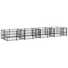 Outdoor Dog Kennel Steel 15.02 m² NEW