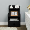 Extra Tall Bedside Cabinet Nightstand Side Table Shelf Bookshelf Storage Drawer