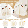 3-4 Kids Large Play Tent House Kids Play Tent w/Star Lights-Beige