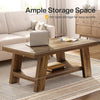 47.24'' Farmhouse Coffee Table, Wooden Center Table with Storage for Living Room