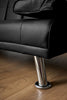 Sofa Bed 2 Seater Black Faux Leather Click Clack Cup Holders Comfy Guest Bed