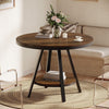 90cm Round Dining Table, Industrial Small Kitchen Table with Metal Legs for 2-4