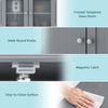 Bathroom Floor Cabinet Freestanding Storage Cupboard W/ 2 Tempered Glass Doors