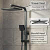 Bathroom Mixer Shower Thermostatic Dual Head Square Handset Matte Black