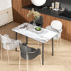 Luxury Sintered Stone Dining Table Thicken Aluminum Base Kitchen Table 4-6 Seats