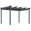 Outdoor Retractable Pergola Aluminum Grill Canopy Metal Shelter Grape Trellis