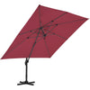 Patio Parasol Base Sets Offset Cantilever Umbrella Sun Shade Rainproof Canopy