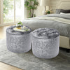 Chesterfield Buttoned Tufted Footstool Round Ottoman Pouffe Footrest Stool Large