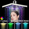 8inch Colour Changing Large Square Shower Head High Quality Chrome Bathroom