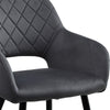 Set of 2 Velvet Dining Chair with Diamond Seat & Metal Legs Dining Room Grey New