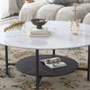 Heavy Duty Marble Coffee Table Large 2 Tier Round Sofa Side End Table Nightstand