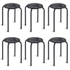 6X Stackable Round Steel Stools Backless Nesting Stool Black Flexible Seating