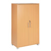 Storage Cabinet 2 Door Locking Beech Office Home 3 Shelf Filing Bookcase 120cm