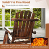 Outdoor Adirondack Rocking Chair for Adults with Slatted Seat-Brown