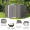 8’ x 6’ Outdoor Storage Shed Galvanized Steel Tool Shed