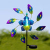 Peacock Garden Ornament Wind Spinners Sculpture LED Solar Light Windmill Decor