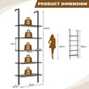 5-Tier Ladder Shelf Bookshelf Wall Mounted Storage Organizer Plant Display Rack
