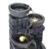 Solar Powered Water Feature Fountain Outdoor Garden Cascade Tiered Patio Decor