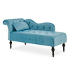 Chaise Lounge Elegant Colourful Velvet Reader's Bedroom Lounge Sofa w/ Wood Legs