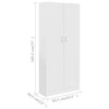 Book Cabinet White 82.5x30.5x185.5 cm Engineered Wood