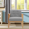 Linen Fabric Armchair Solid Wooden Frame Padded Cushion Seat Retro Single Sofa