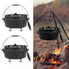 Large Camping Stew Dutch Oven Stockpot Campfire Seasoned Pot with Lid Handle NEW