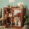 Retro Wood Storage Cabinet Cupboard Desktop Standing Wall Hanging Box Clear Door