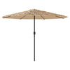Garden Parasol with LEDs and Steel Brown 388x388x248 D7G7