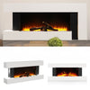 Electric Fireplace Fire Flame Heater Modern White Mantelpiece 37-52'' L H Shape