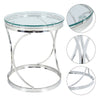 55cm Glass Tempered Small Sofa Side End Table Beside Corner Coffee Desk Lounge