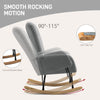 Rocking Chair Teddy Upholstered Accent Chair Modern Armchair with Backrest, Grey