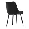 2pcs Black Dining Chairs Set Diamond Velvet Padded Seat Back Dining Room Chair