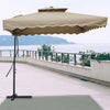 2.5m Home Garden Sun Shade Umbrella Outdoor Patio Square Parasol Cantilever Base