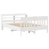 Bed Frame with Headboard White 160x200 Solid Wood Pine F1W9