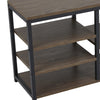 Industrial Shoe Bench Vintage Hallway Rustic Metal Wood Storage Tier Shelf Rack