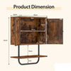 Bathroom Space Saving Storage Cabinet w/ Double Doors-Coffee