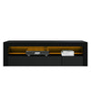 Black 120cm TV Unit Stand Cabinet with Shelf High Gloss Front with LED Lights