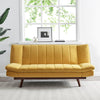 3 Seater Yellow Velvet Sofa Bed - Mondaine