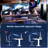Computer desk 55" L-shaped Corner Desk with 2-Layer Side Storage + Monitor Shelf