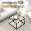 Modern Glass Coffee Table Square Snack Table Living Room Center Cocktail Table